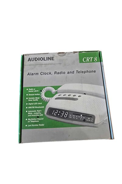 Audioline CRT 8 Kutusunda Orijinal Telefon Saat Radyo