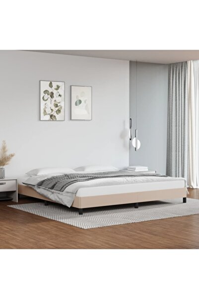 Concept Σκελετός κρεβατιού, καπουτσίνο, 200x200 εκ., οικολογικό Δερμάτινο