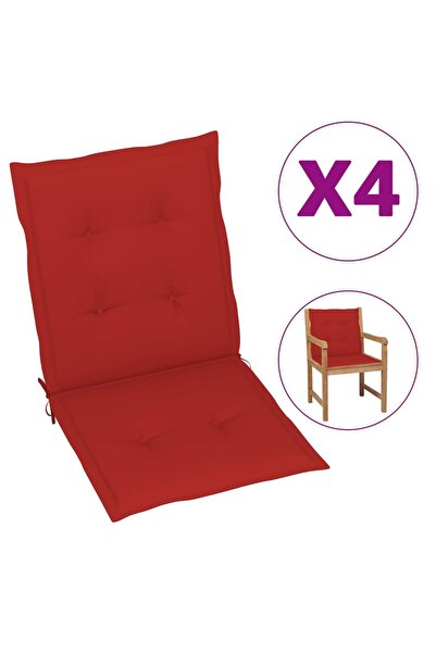 Concept Μαξιλάρια καρέκλας κήπου, 4 τεμ., κόκκινο, 100x50x3 εκ.