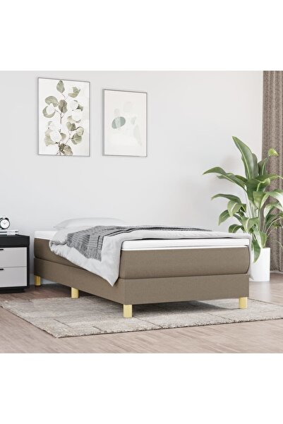 Concept Pat box spring cu saltea, gri taupe, 90x200 cm, textil