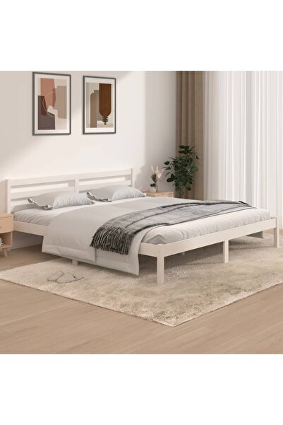 Concept Σκελετός κρεβατιού Super King 6FT, λευκό, 180x200 cm, μασίφ ξύλο πεύκου