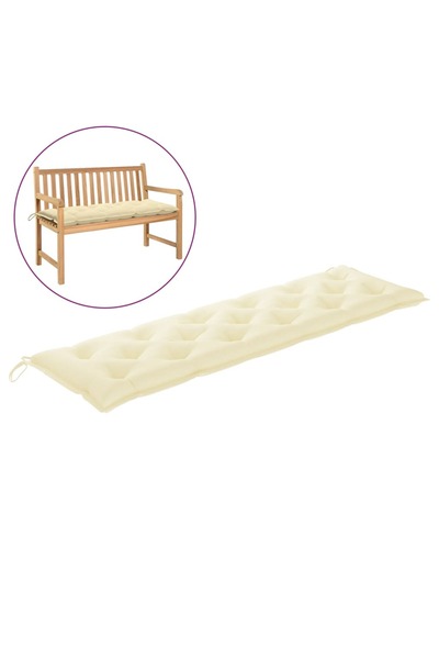 Concept Μαξιλάρι παγκάκι κήπου, κρεμ, 180x50x7 εκ., ύφασμα