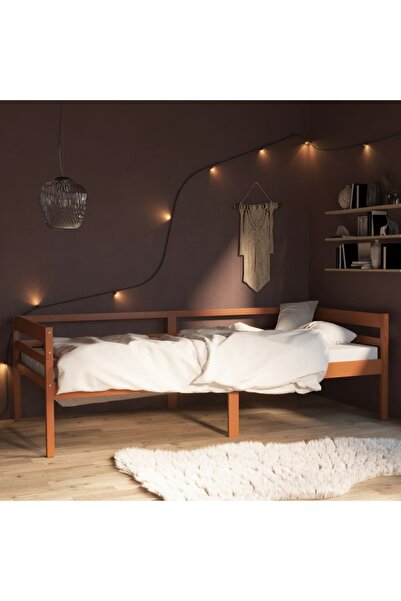 Concept Σκελετός κρεβατιού, μελί καφέ, 90x200 εκ., μασίφ ξύλο πεύκου