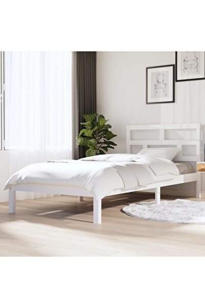 Concept Σκελετός κρεβατιού, λευκό, 90x200 cm, μασίφ ξύλο πεύκου