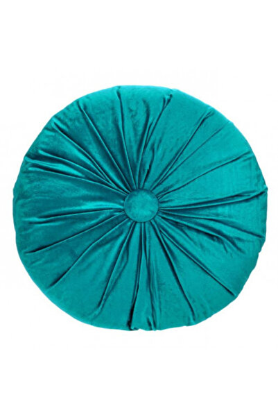 OEM Round Decorative Pillow, Two Sides, 40 x 10 cm, Velvet Petrol