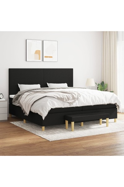 Concept Pat box spring cu saltea, negru, 200x200 cm, textil