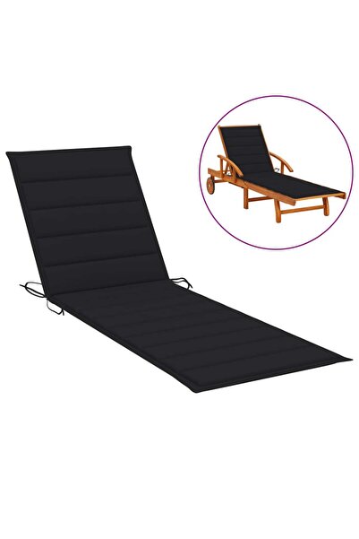 Concept Pernă de șezlong, negru, 200x70x3 cm, material textil