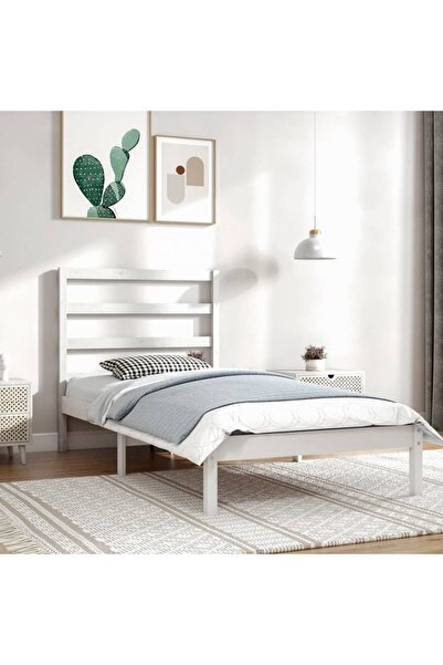 Concept Σκελετός κρεβατιού, λευκό, 90x200 cm, μασίφ ξύλο πεύκου