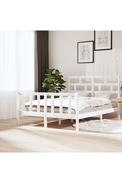 Concept Σκελετός κρεβατιού, λευκό, 160x200 cm, μασίφ ξύλο πεύκου