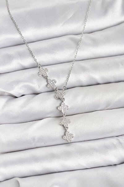 Inure Jewelry 316L الصلب سلسلة فضية اللون البرسيم نموذج قلادة المرأة