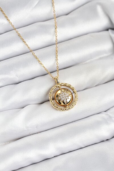 Inure Jewelry قلادة نسائية من الفولاذ 316L بلون ذهبي على شكل نجمة القطب