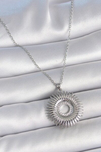 Inure Jewelry 316L الصلب الفضة اللون سلسلة الزركون حجر نوفا ستار نموذج قلادة ...