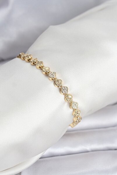 Inure Jewelry Brass Gold Color Vip Series Row Clover Model Zircon Stone Women...