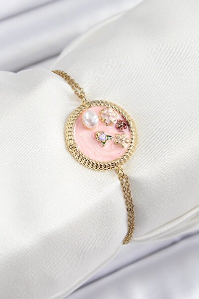 Inure Jewelry سلسلة فولاذية 316L وردية اللون، صورة فنية مطلية باللؤلؤ، نموذج ...