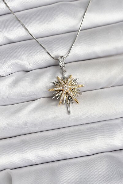 Inure Jewelry 316L سلسلة فولاذية فضية اللون نموذج نجمة القطب قلادة نسائية