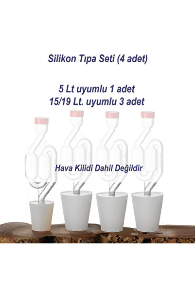 mvinyo Damacana Silikon Fermantasyon Tıpası 3 Ad 15-19 Lt ve 1 Ad 5 Lt Uyumlu...