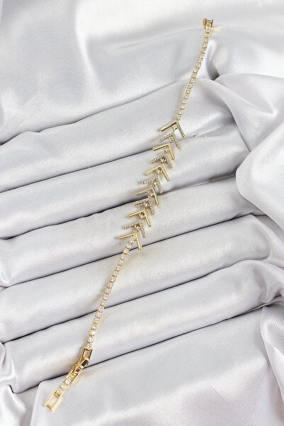 Inure Jewelry سوار نسائي من حجر الزركون ذو لون ذهبي نحاسي