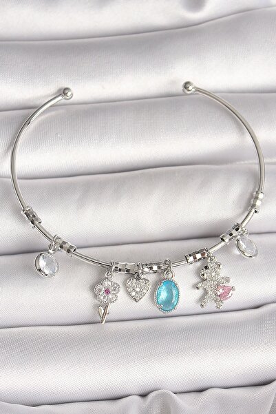 Inure Jewelry النحاس الفضة اللون استرخى الزركون حجر تيدي بير الشكل زهرة التفا...