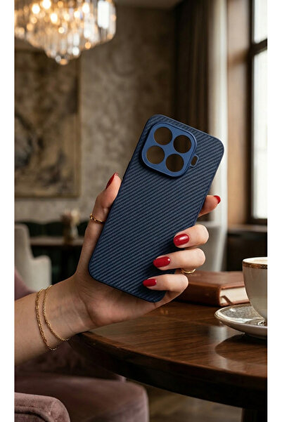 TechTrove Carbon Fiber D Textured Matte Dark Blue Premium Silicone Case Compa...