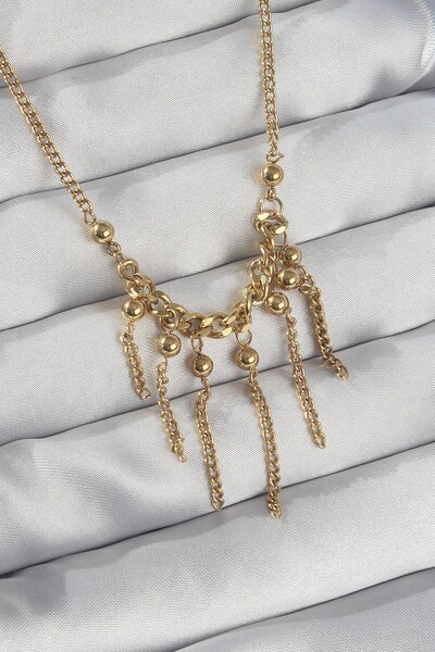 Inure Jewelry 316L سلسلة الصلب لون الذهب تفاصيل العروة استرخى سلسلة قلادة