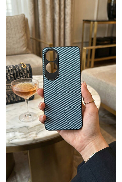 TechTrove Carbon Fiber D Textured Matte Dark Blue Premium Silicone Case Compa...