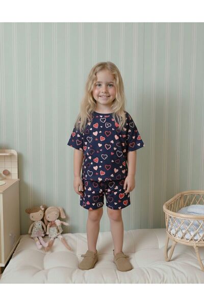 renkli diyar Girls' Shorts and Top Set Summer