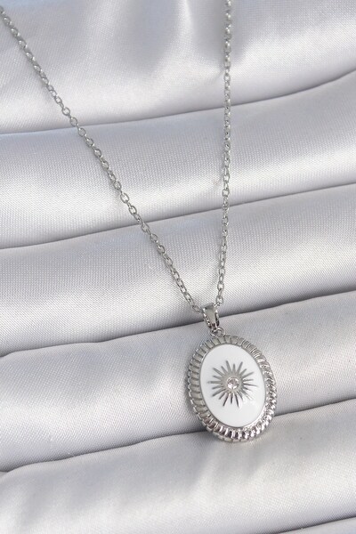 Inure Jewelry 316L الصلب الفضة اللون الأبيض المينا الشمس المطرزة عين الشر حبة...