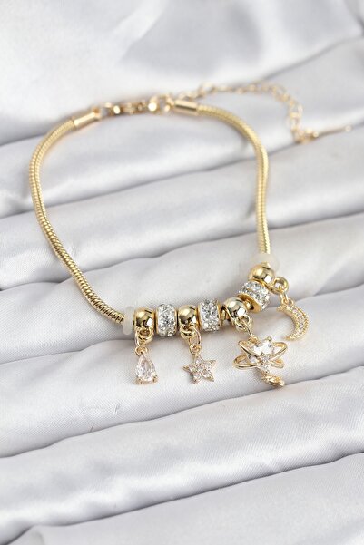 Inure Jewelry سوار نسائي من النحاس بلون ذهبي على شكل قلب