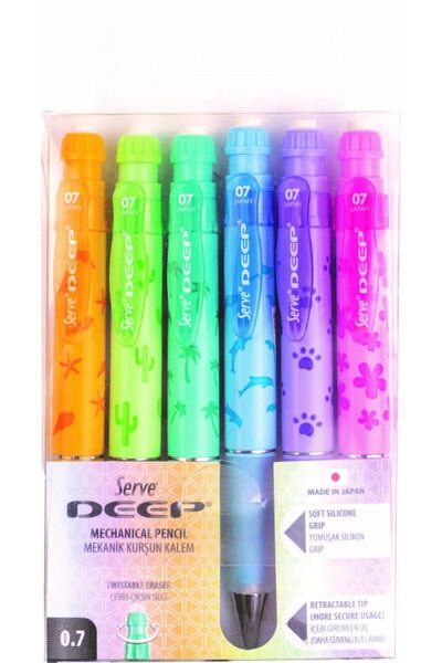 Serve Deep Mekanik Kurşun Kalem Doğa Serisi 0.7 mm 6'lı Set