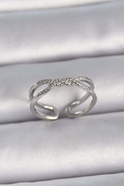 Inure Jewelry النحاس الفضة اللون قابل للتعديل الزركون حجر ملفوف نموذج خاتم ال...