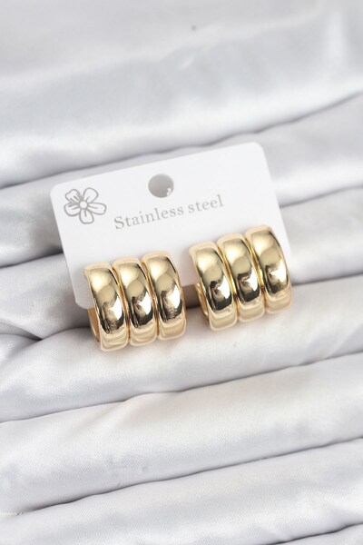 Inure Jewelry أقراط نسائية من الفولاذ 316L بلون ذهبي مكونة من 3 قطع