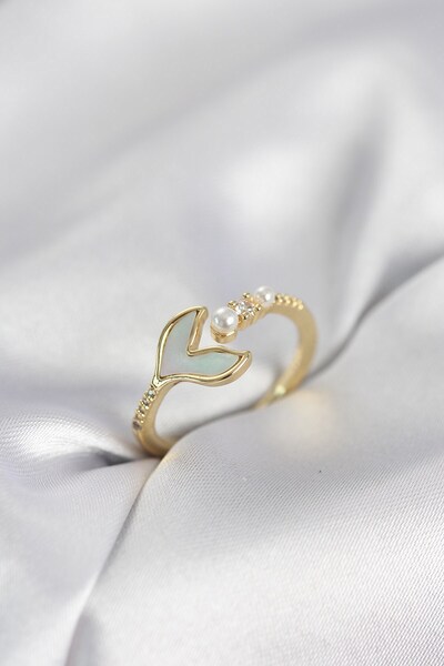 Inure Jewelry خاتم نسائي ذهبي اللون على شكل ذيل السمكة