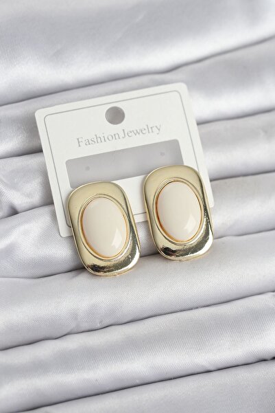 Inure Jewelry White Color Square Model Vintage Women's Earrings