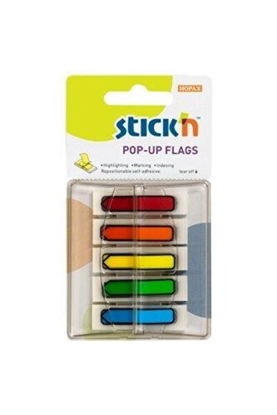 Stickn Film index autoadeziv 45 x 12mm, 5 x 30file/set, cu dispenser, Stick"n...