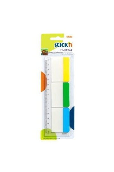 Stickn Stick index plastic transp. cu margine color 37 x 50 mm, 3 x 10file/se...