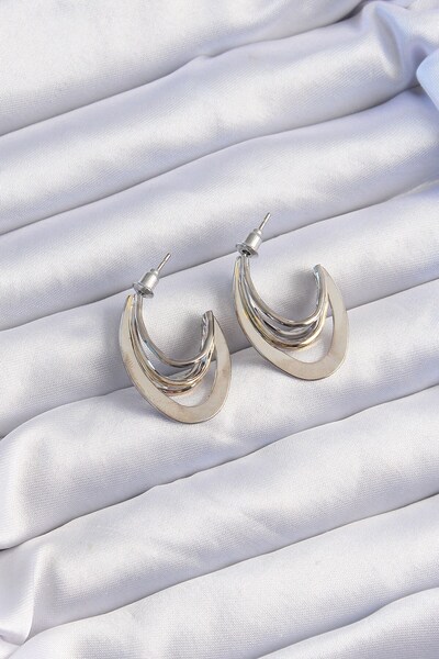 Inure Jewelry النحاس الذهب والفضة الملونة لوحة مسطحة هوب القرط