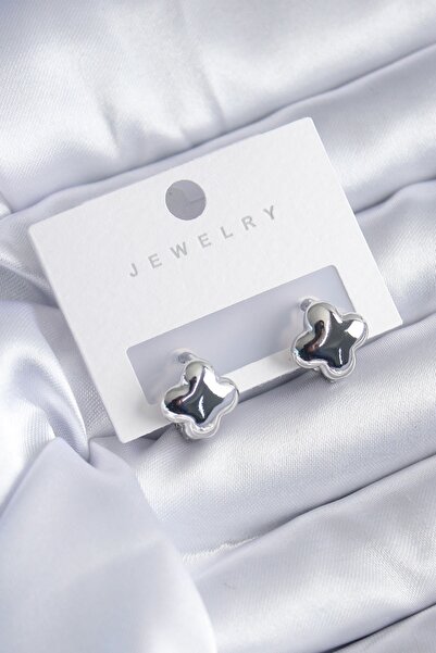 Inure Jewelry Silver Color Clover Model Brass Women's Earrings