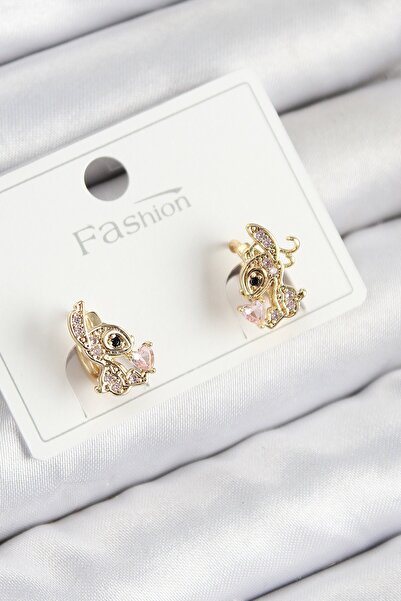 Inure Jewelry Brass Zircon Stone Gazelle Model Gold Color Children's Earrings