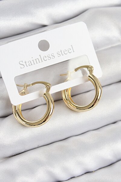 Inure Jewelry Brass Ring Model Gold Color Women's Earrings
