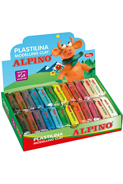ALPİNGO Display plastilina standard, 24 x 50gr./display, ALPINO - 12 culori a...