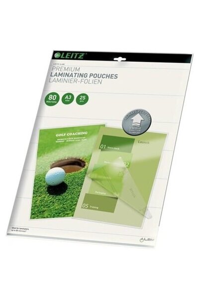 Leitz UDT foil for hot lamination, A3, 80 micron, 25pcs/set, "74860000"