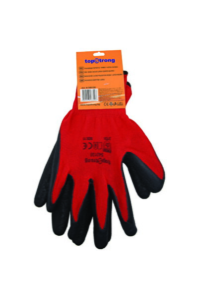 top Manusi de protectie latex negu poliester rosu TS