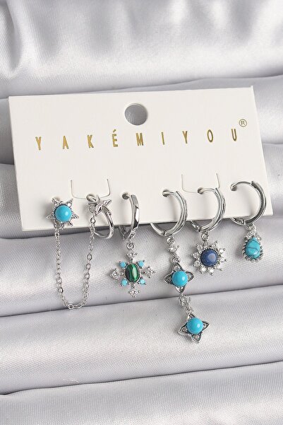 Inure Jewelry النحاس الفضة اللون الزركون حجر مفصلة الأزرق مطرز زهرة نموذج VIP...