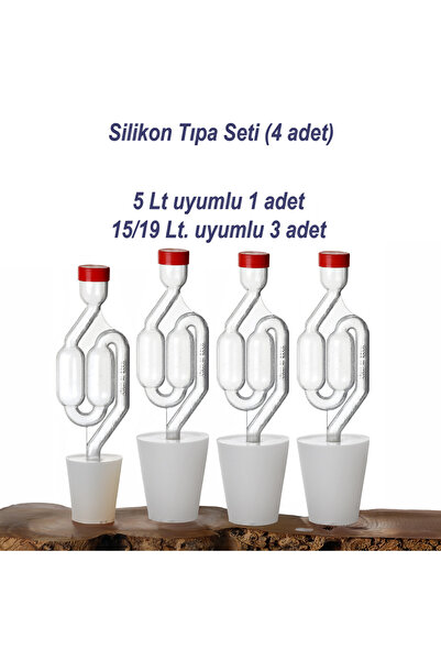 mvinyo Damacana Silikon Fermantasyon Tıpası 3 Ad 15-19 Lt ve 1 Ad 5 Lt Uyumlu...