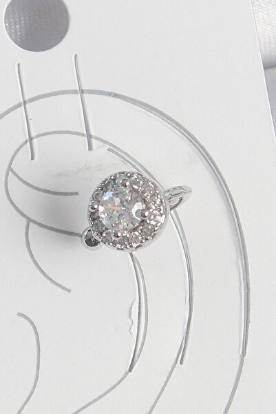 Inure Jewelry Brass Silver Color Zircon Stone Women's Cartilage Model Earrings