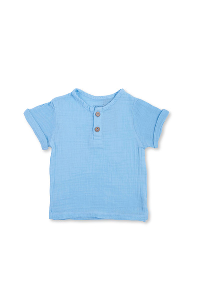 Mod Kids Tricou Copii Modkids Albastru, Bumbac, 74, 6-9 Luni, Nasturi, Durabi...