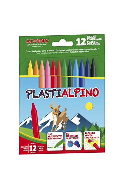 ALPİNGO Plastic wax crayons, cardboard box, 12 colors/box, Plasti ALPINO
