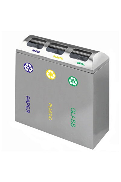 Other Set 3 cosuri gunoi inox colectare selectiva cos reciclare gunoi - 3*48 ...