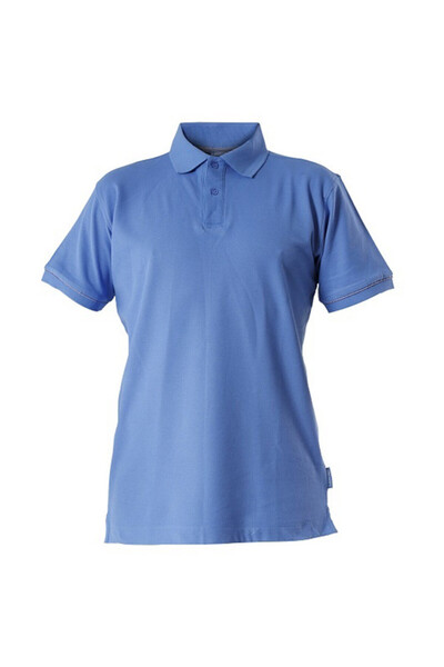 Lahti Pro Collared and buttoned cotton t-shirt / turquoise - 2xl