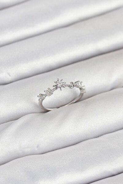 Inure Jewelry خاتم نسائي من النحاس الفضي اللون من مانيفست